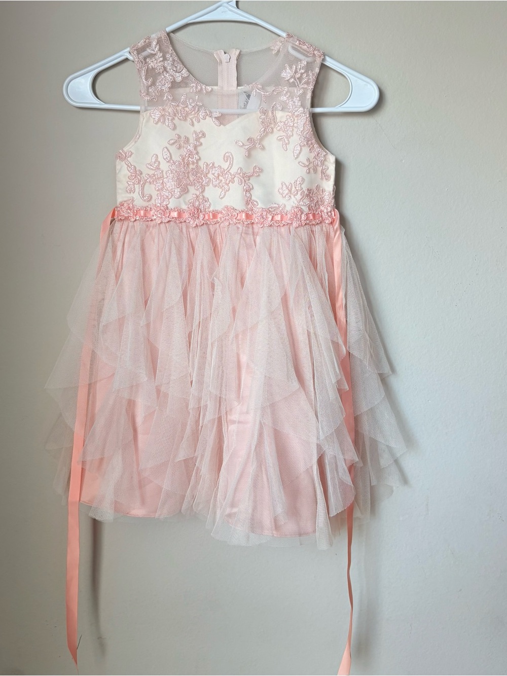 Rare Editions Girls Size 5 Pink Lace Tulle Party Dress